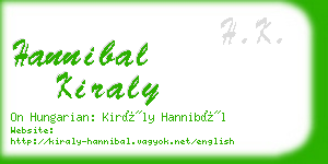 hannibal kiraly business card